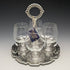 British Vintage Silver Plate & Glass Drink Server Set Queen Anne
